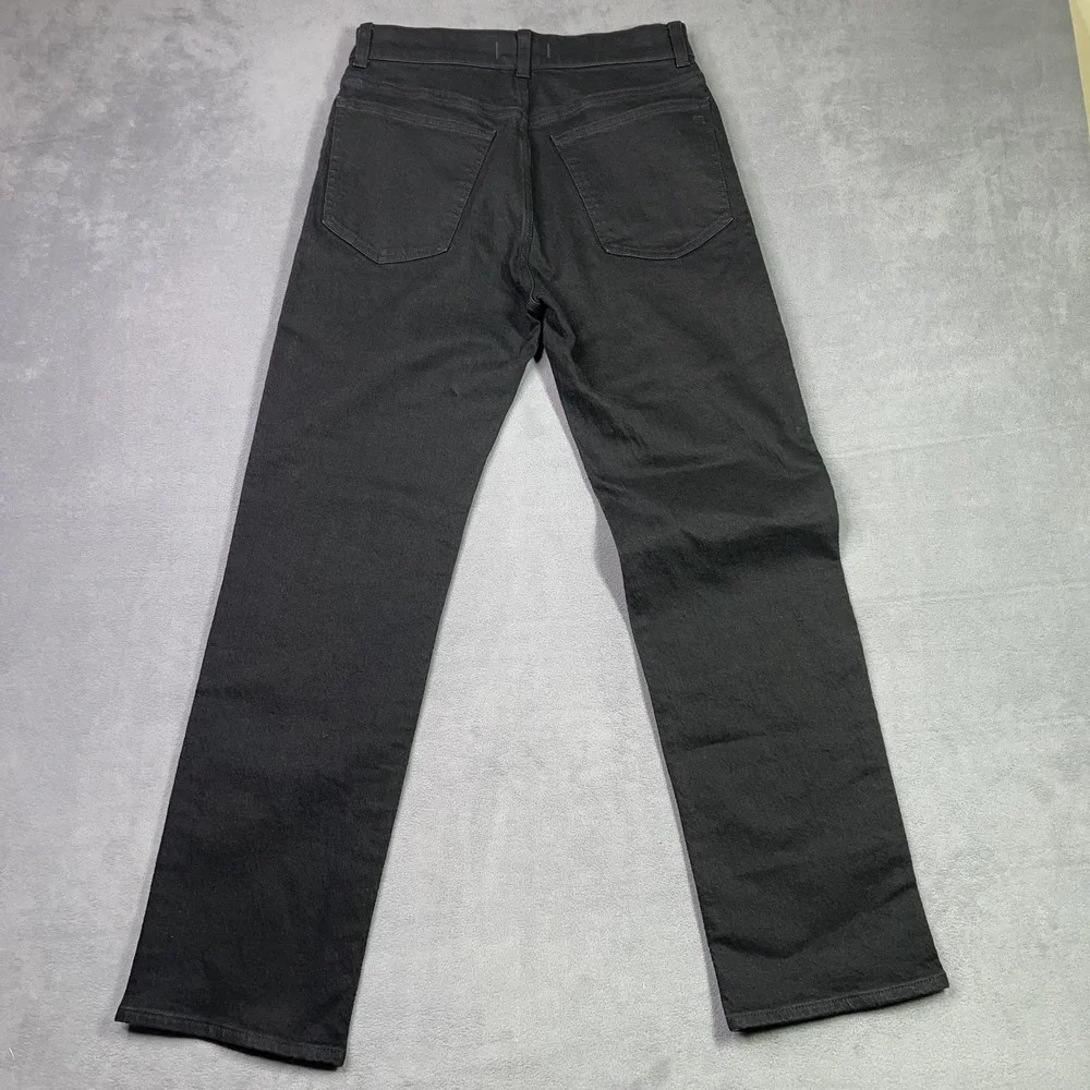 Madewell The Longline Straight Jeans Womens 28 Black Frost Magic Pockets NWT